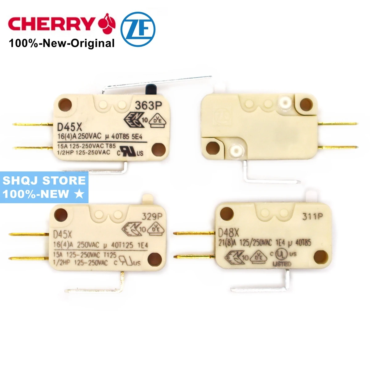 CHERRY/ZF 100%-NEW 5PCS D45X 16A D48X 21A Micro Switch short handle 10A 250V