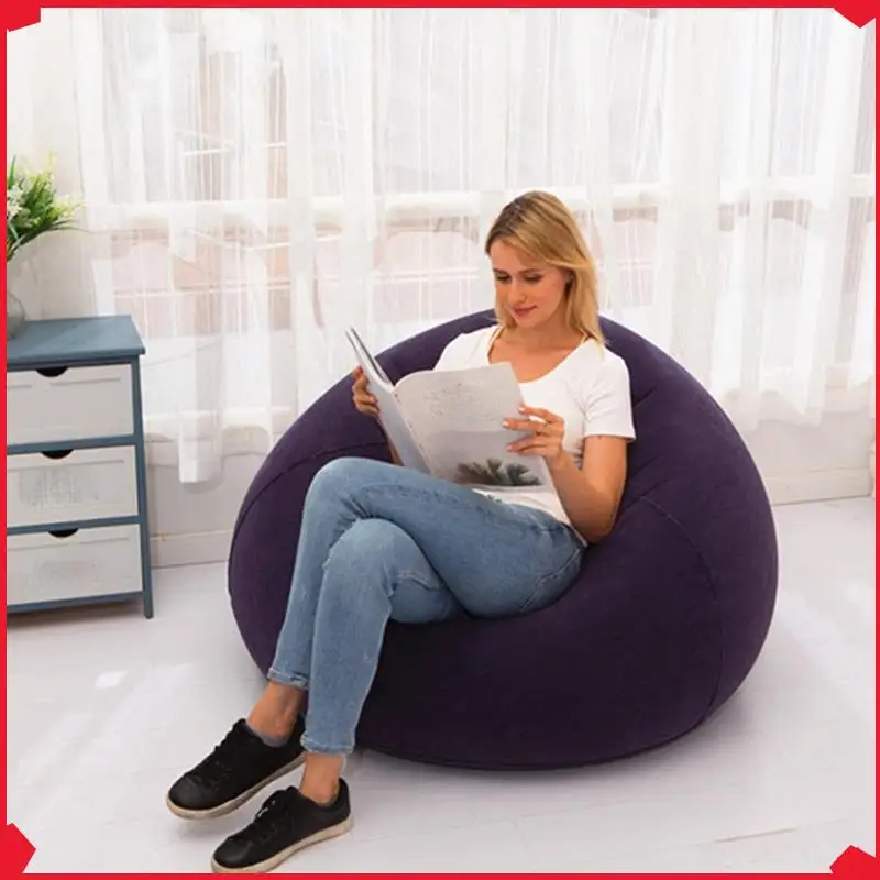 

B17B 5X Large Inflatable Sofa Chair Bean Bag Flocking PVC Garden Lounge Beanbag Outdoor Furniture Camping Backpacking Bags(A)