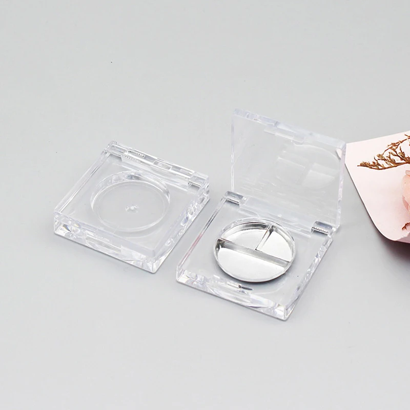 Mini Square Eye Shadow Powder Box Transparent Hat Palette Empty DIY Cosmetics Rouge Box Liquid Foundation Container Makeup Tool