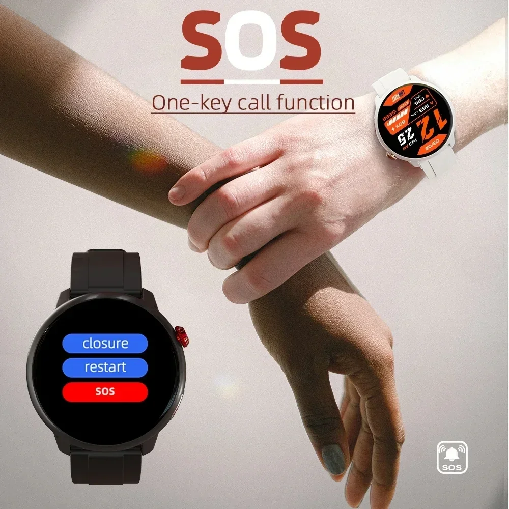 LOKMAT SKY GT Smart Watch Men SIM Card Call Round Amoled Screen HD Video Clock SOS GPS Reloj Women Heart Rate Fitness Tracker