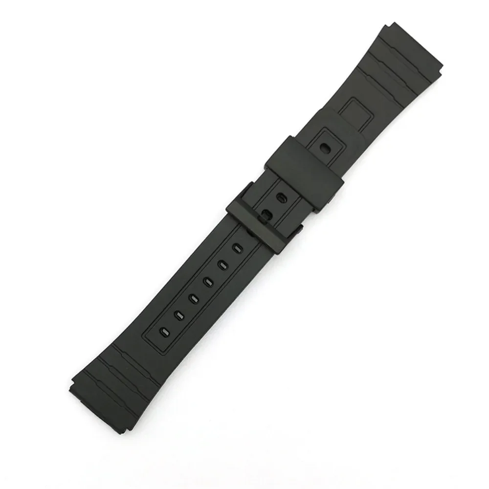 12/14/16/18/20/22mm Resin Silicone Strap Universal Black PU Watch Band for Casio F-91W F-84 F-105/108 A-158/168 AE-1200/1300