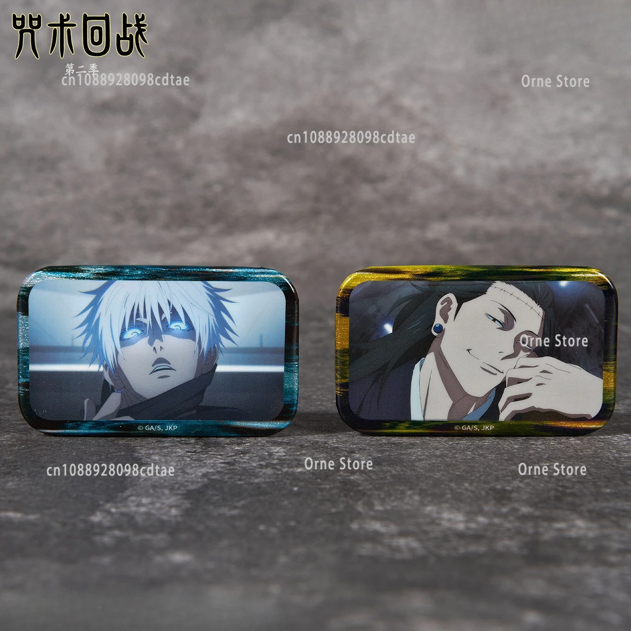 70 مللي متر Jujutsu Kaisen Shibuya شارة مربعة أنيمي زي ظهره بروش اكسسوارات لعب الأدوار اكسسوارات الدعائم هدية الكريسماس