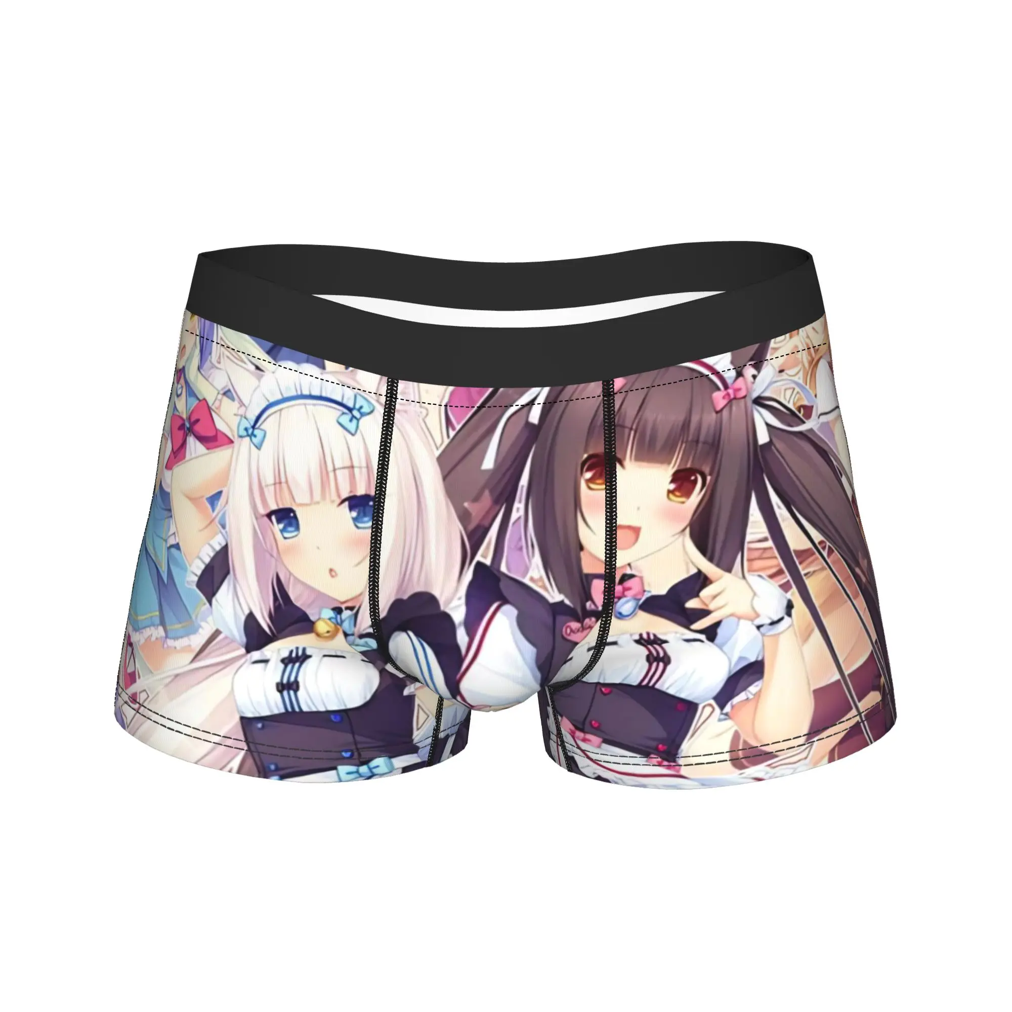 

Men Nekopara Anime Underwear Anime Funny Boxer Briefs Shorts Panties Homme Mid Waist Underpants S-XXL