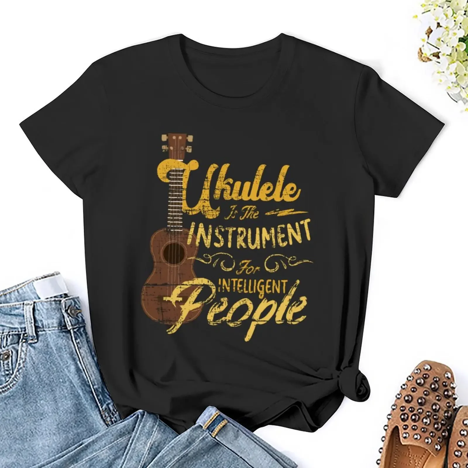 Ukulele è lo strumento per le persone intelligenti t-shirt estate top camicetta vestiti estivi magliette per le donne