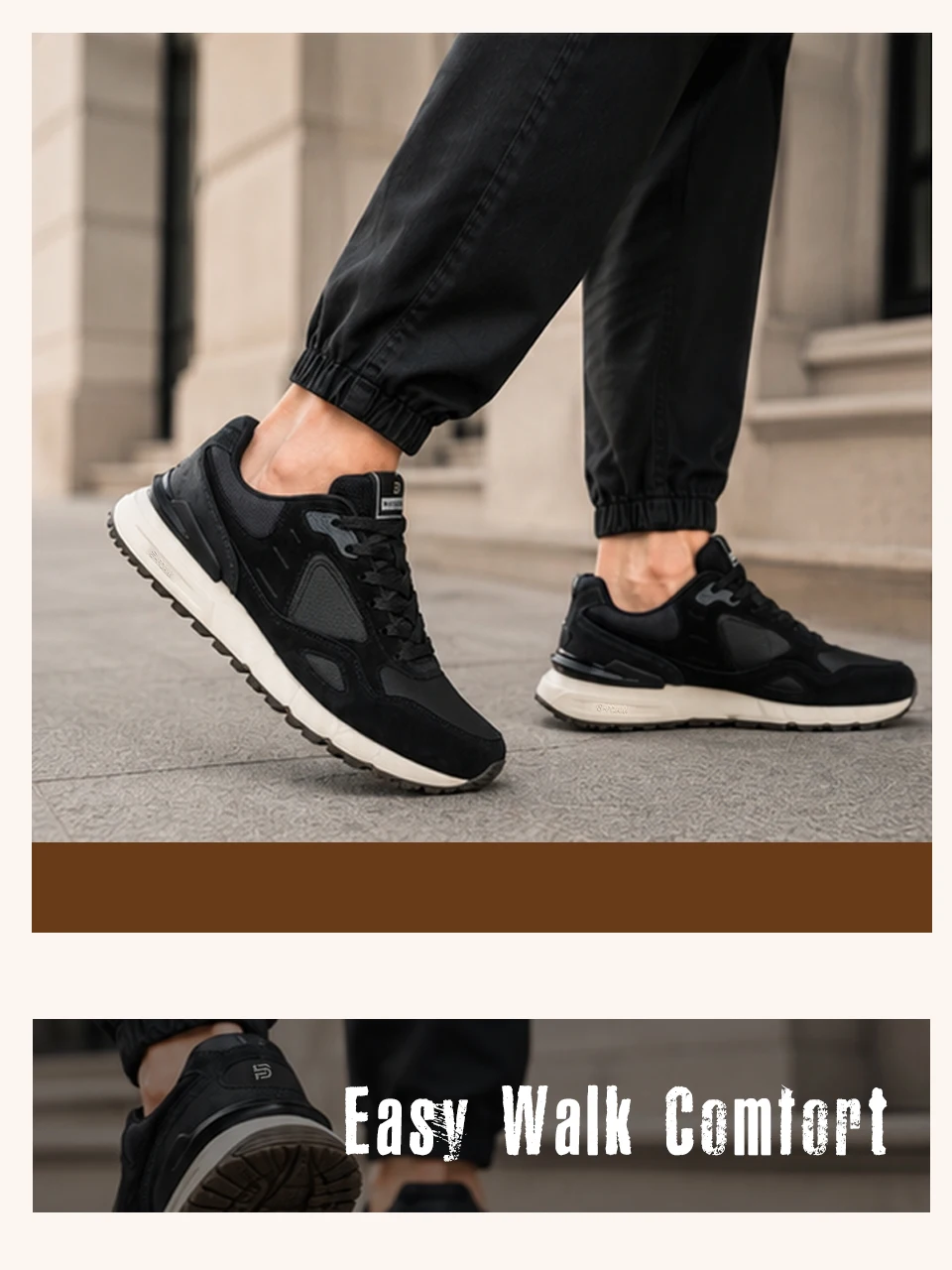 Baasploa Herren-Freizeitsneaker aus Leder, modische Turnschuhe für den täglichen Gebrauch, Lifestyle-Schuhe für Herren, neue bequeme Sportschuhe, rutschfest – Detail 13