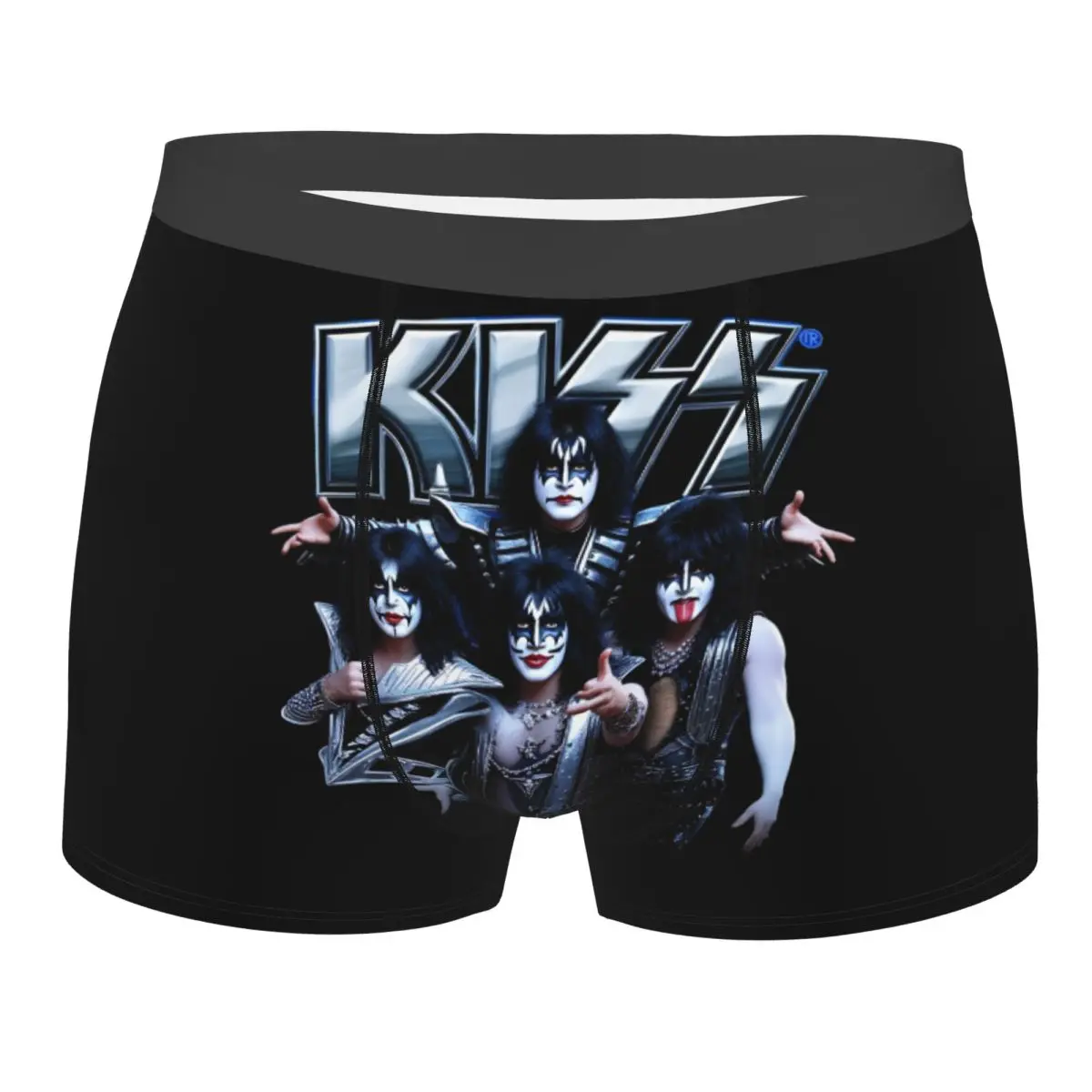 

Мужское нижнее белье на заказ Cool Rock Music Heavy Metal Kiss, трусы-боксеры, мягкие шорты, трусы