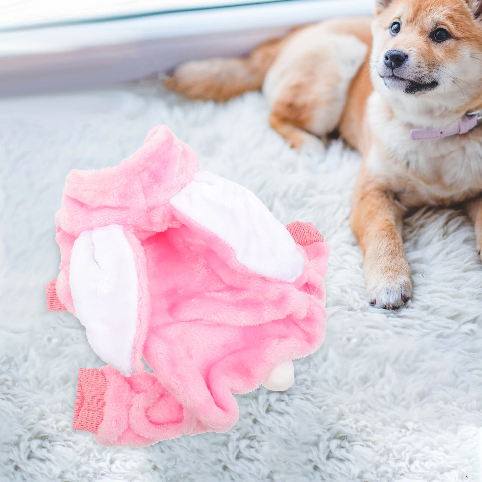 

2Xl Coral Fleece Pet Costume For Cats Dogs Adorable Rabbit Ear Warm Outfit For Walking Jogging Party Photo Shoot Pet Clothes Dog