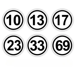 Racing Number 46 93 10 11 13 17 23 69 77 in Circle for Motogp Motorcycle Helmet Motorbike Body Decal Windshield Auto Car Sticker