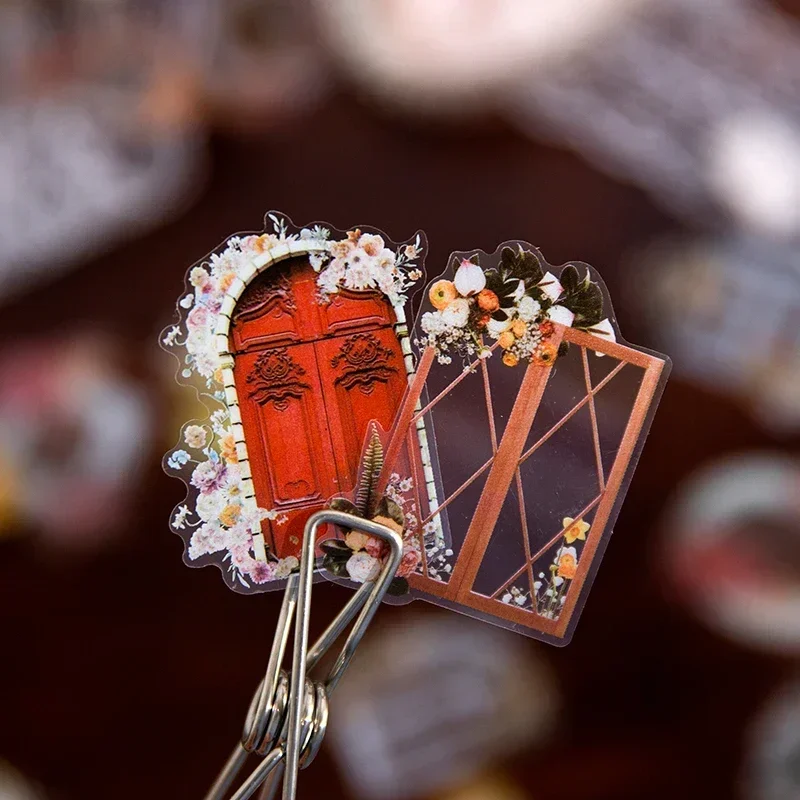 30 애완 동물 diy 장식 재료 콜라주 스티커 6 선택 스티커 귀여운 고양이 창틀 핸드북 시트 스크랩북 용품