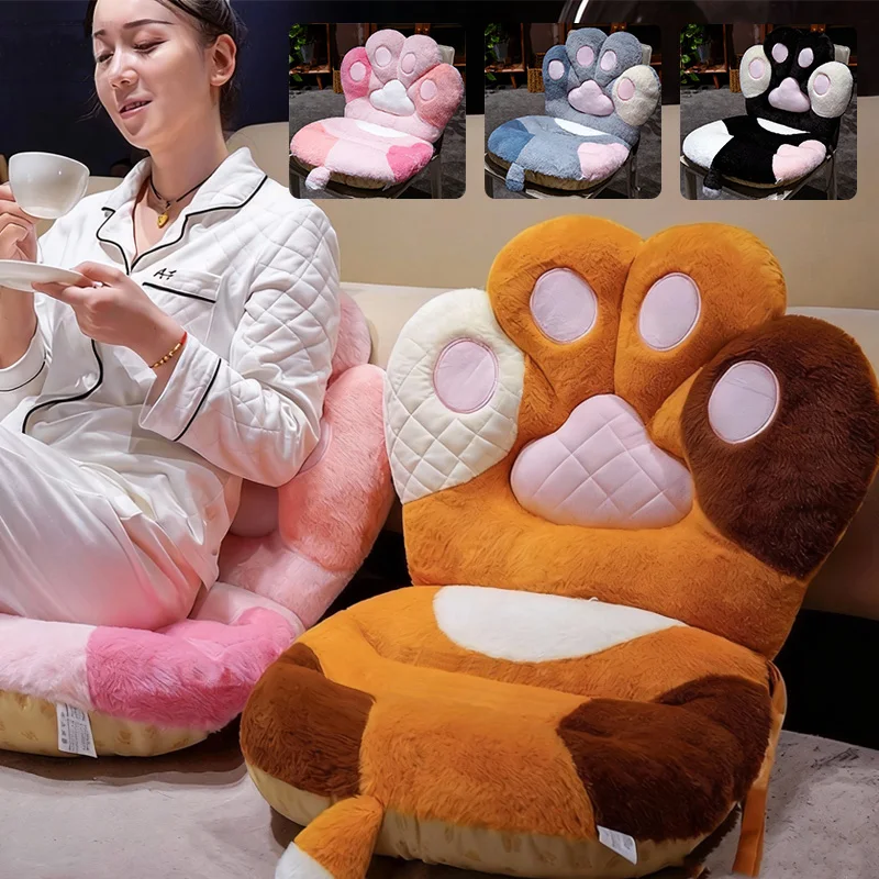 

Пушистые подушки для спинки кошачьей лапы, плюшевая подушка для стула, коврик для дивана, подушка для офисного стула, подушка для спинки, плюшевая наволочка, подушки для сиденья