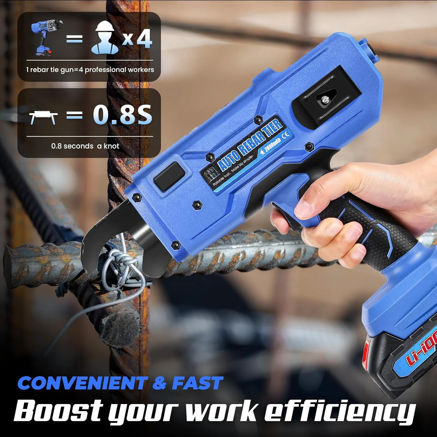 Automatic Rebar Tie Gun Cordless Rebar Tying Machine for φ0.3