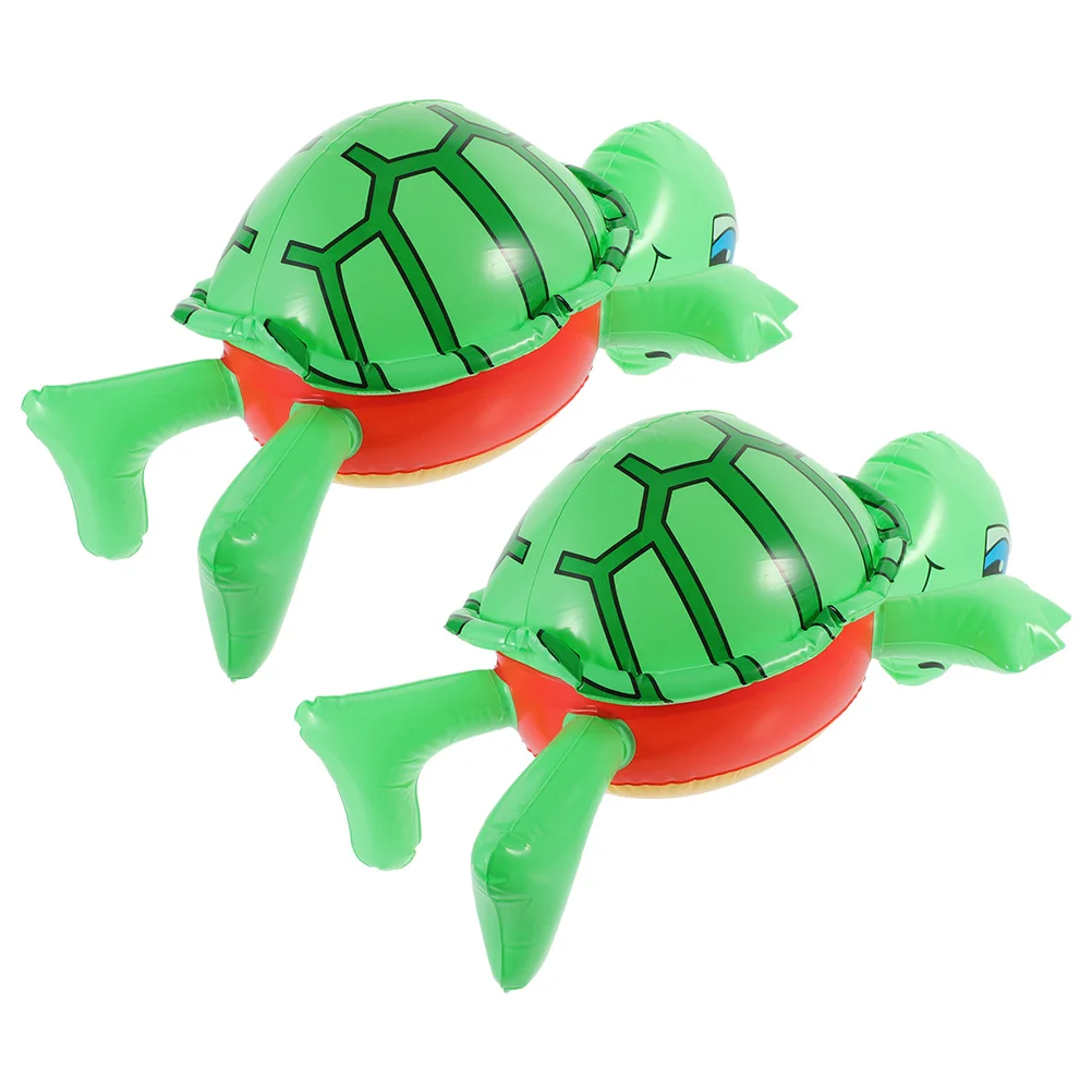 

2pcs Inflatable Turtle Inflate Toy Turtle Balloon Animal Theme Party Prop for Pool Inflatable Party Props