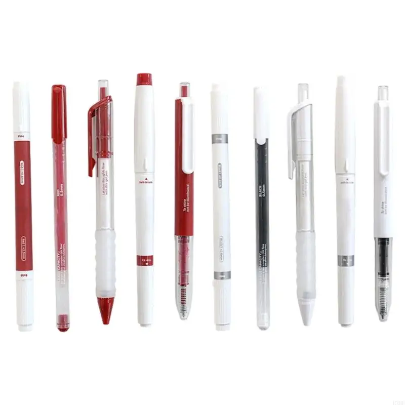 

Новинка 2025 года, 5 шт., выдвижная ручка для осмотра, черные гелевые чернила, плавное скольжение, дизайн пресс-механизма