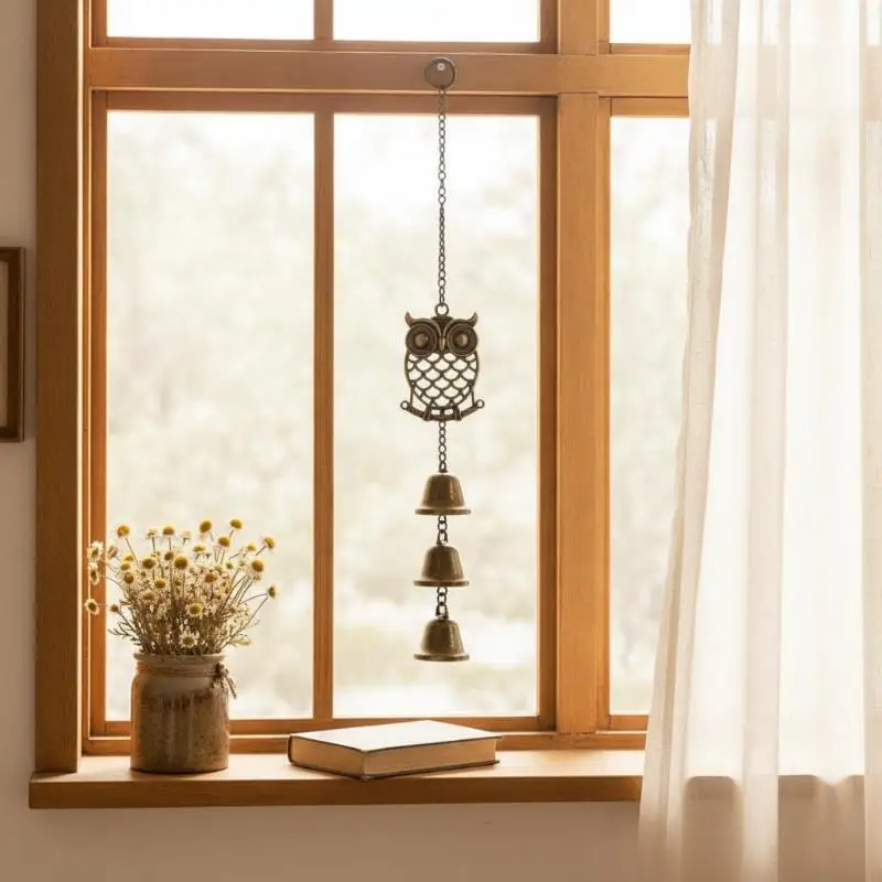 1Pc Vintage Metal Wind Bell Chime Waterproof Anti-Corrosion Crisp Tone Hanging Decor for Hall Entryway Patio Porch Decor