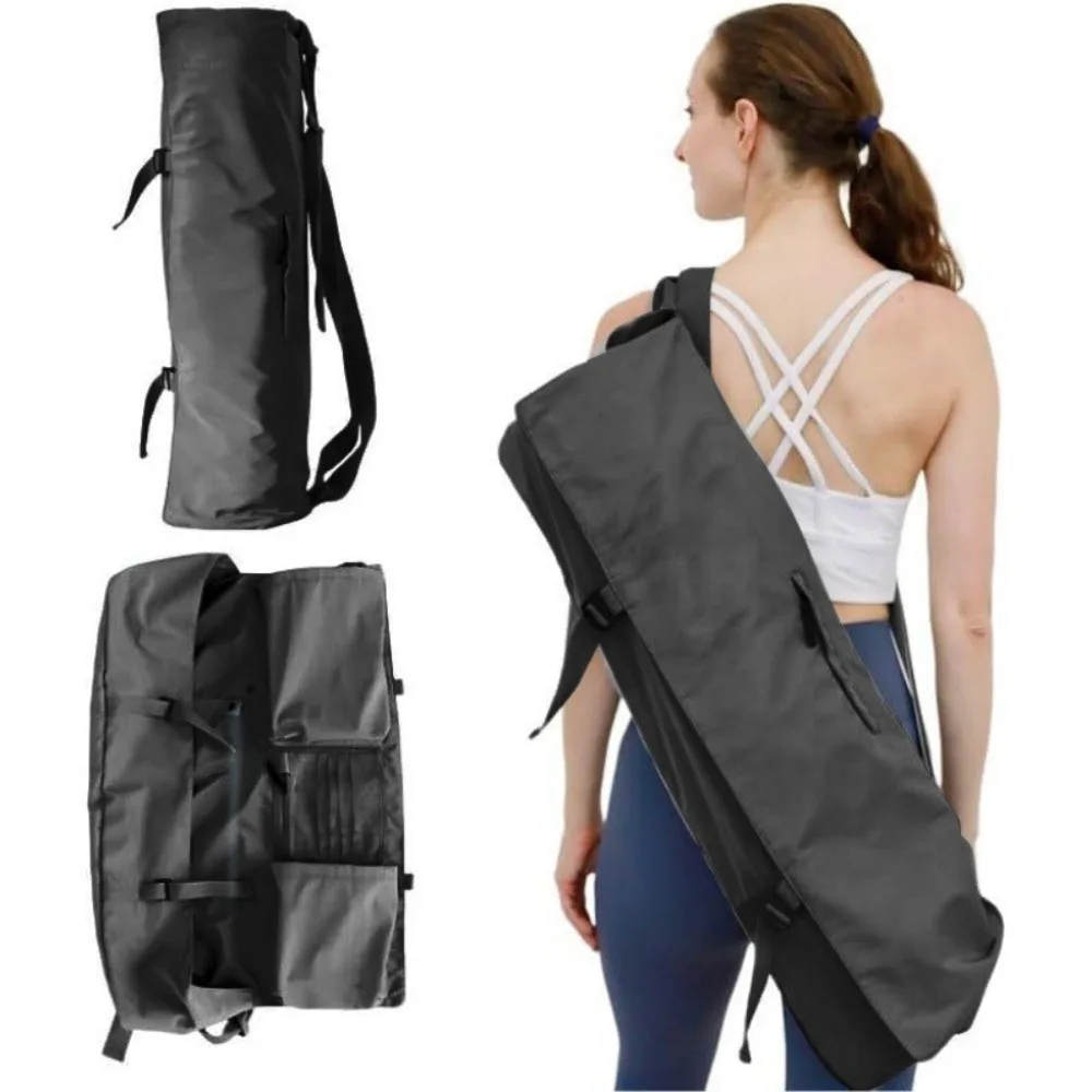 

Waterproof Yoga Mat Bag Fabric Mesh Pocket Sling Handle Mat Tote Bag Adjustable Shoulder Strap Zipper Pocket Yoga Mat Holder Bag