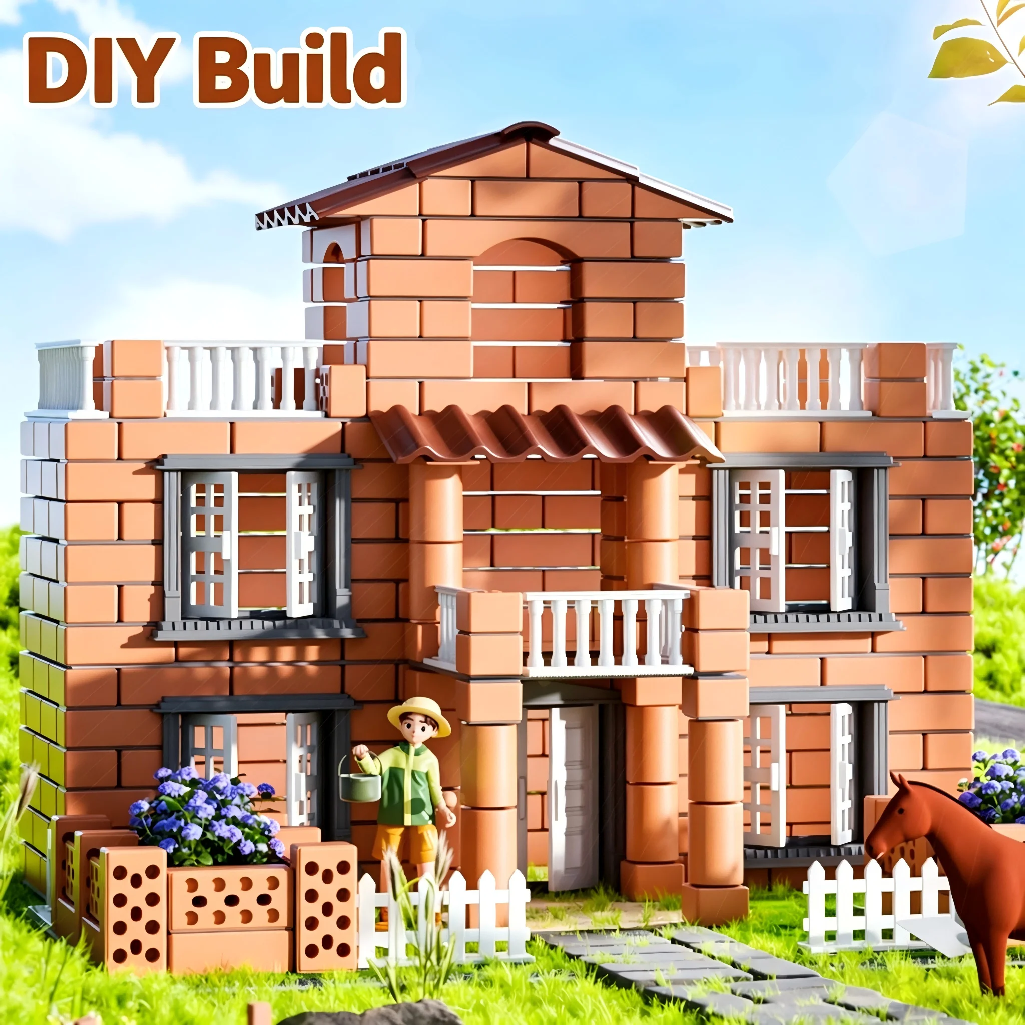Mini Simulated Bricks DIY Mason Building Set Creative Wall Construction Model Architect Build House Assembly Micro Scene Kits