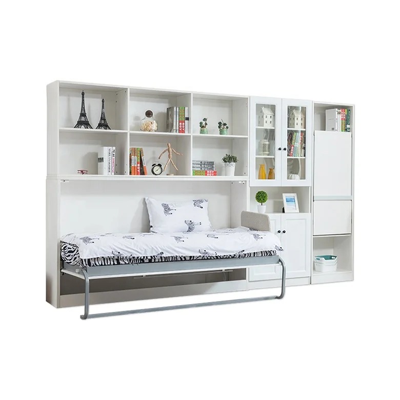 Small Space Saving  Bedroom Furniture Horizontal  Wall Bed Folding Murphy Wall Bed