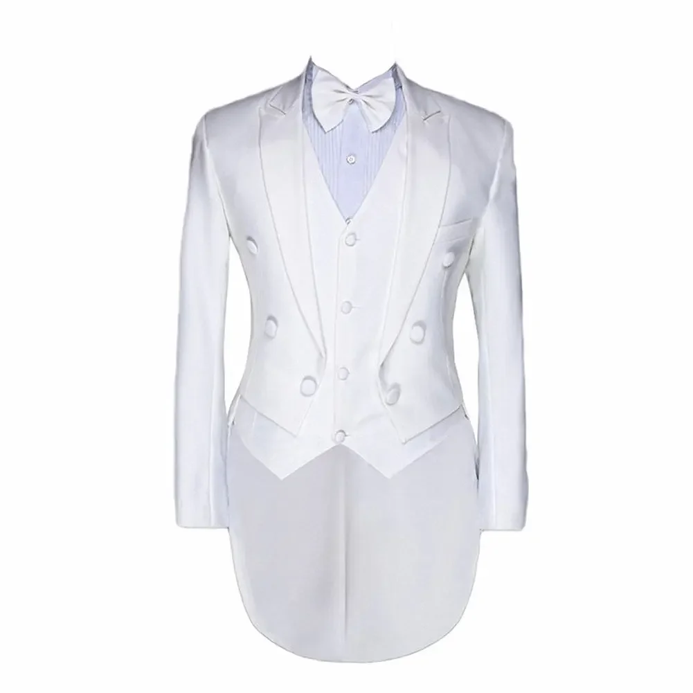 

Slim Fit Men's Three Pieces Swallow-Tailed Suit Double Breasted Peak Lapel Blazer Wedding/Business Groom Tuxedos