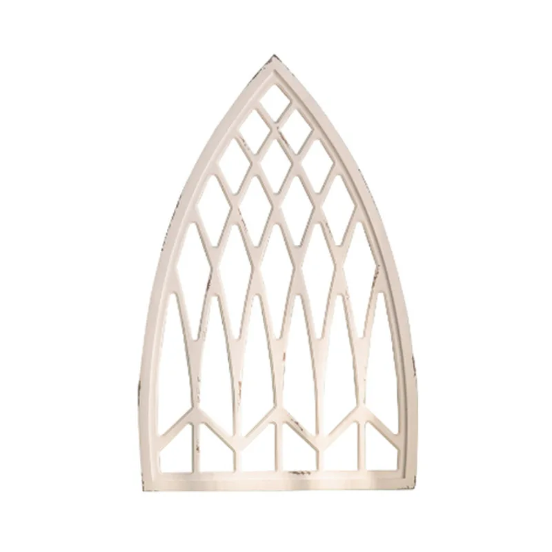 

French wooden wedding false window props balcony garden antique wall decoration European living room dining room wall decoration