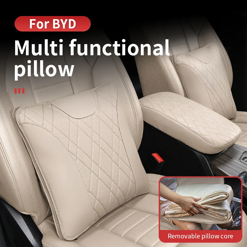 

For BYD Multi functional pillow foldable storage car office dual-purpose skin-friendly blanket in dopamine color series