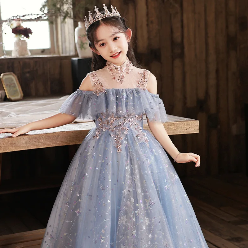 

2025Summer New Series Children's Dress Stylish Birthday Sweet Trendy Heavy Craft Performance Dress