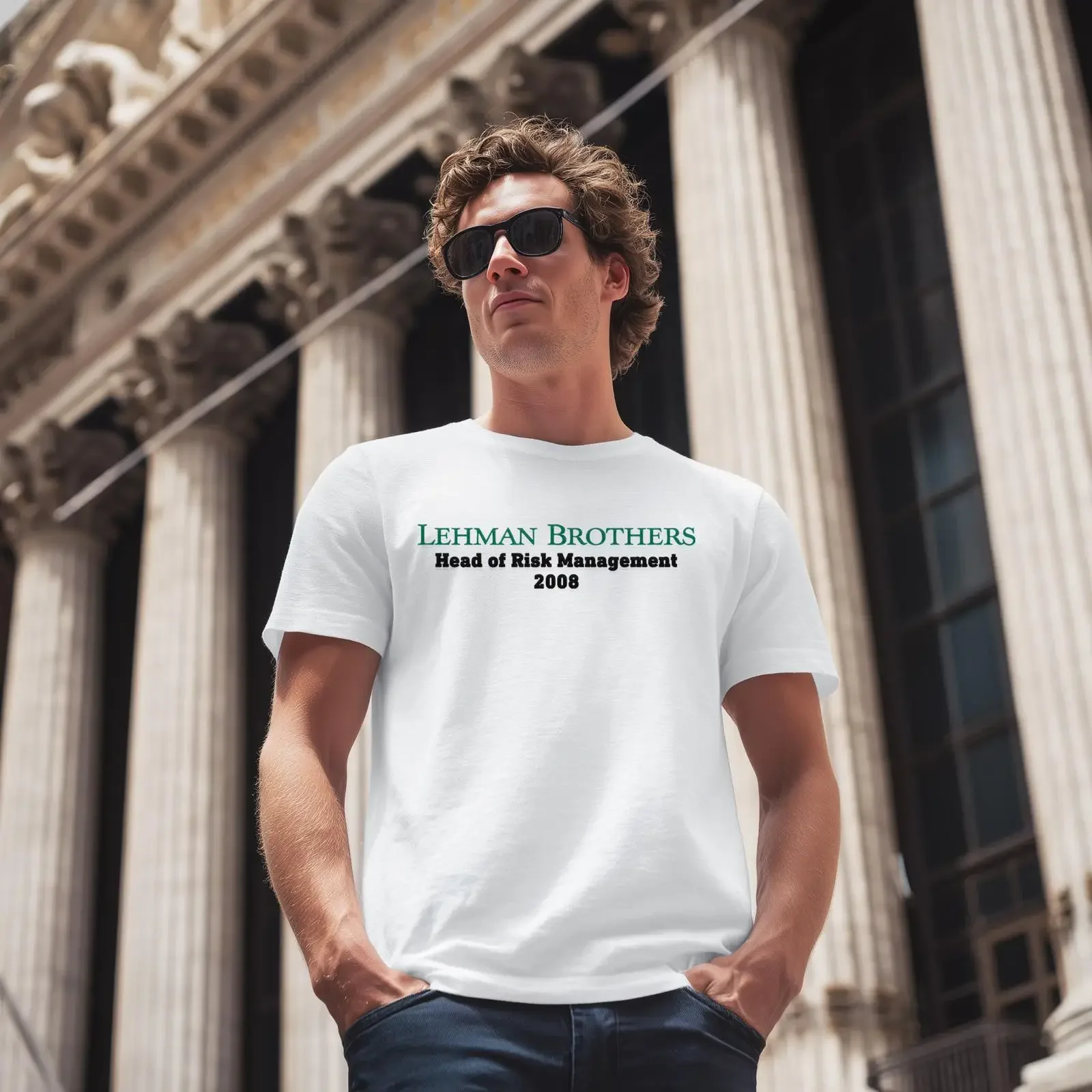 Lehman Brothers Risk Management T Shirt vintage Washed homme Comfortable streetwear Slightly designer clothes fashion Casual