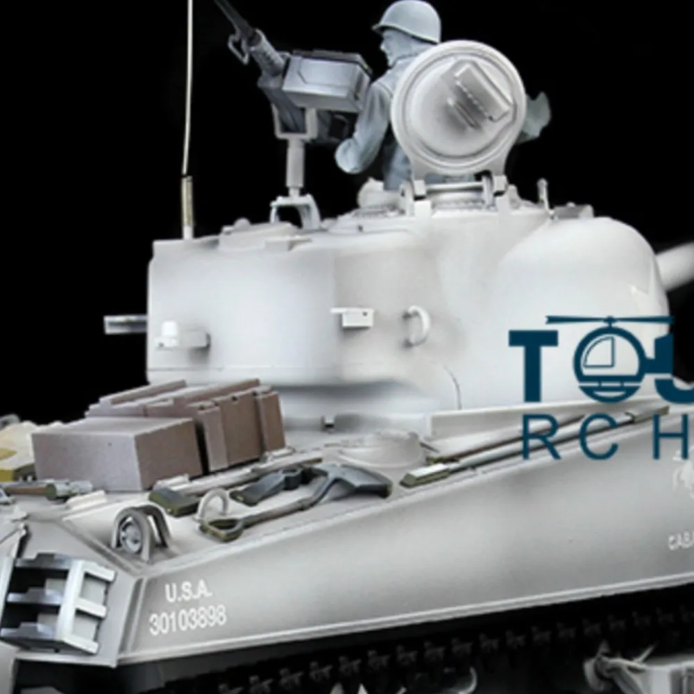 รถถังบังคับวิทยุ Heng Long 2.4G ขนาด 1/16 รุ่น Snow 7.0 อัปเกรด Ver M4A3 Sherman พร้อมรางโลหะ 3898 ชิ้น ล้อโซ่ ล้อพ่วง สำหรับการจำลองการต่อสู้ รุ่น TH17691-SMT7