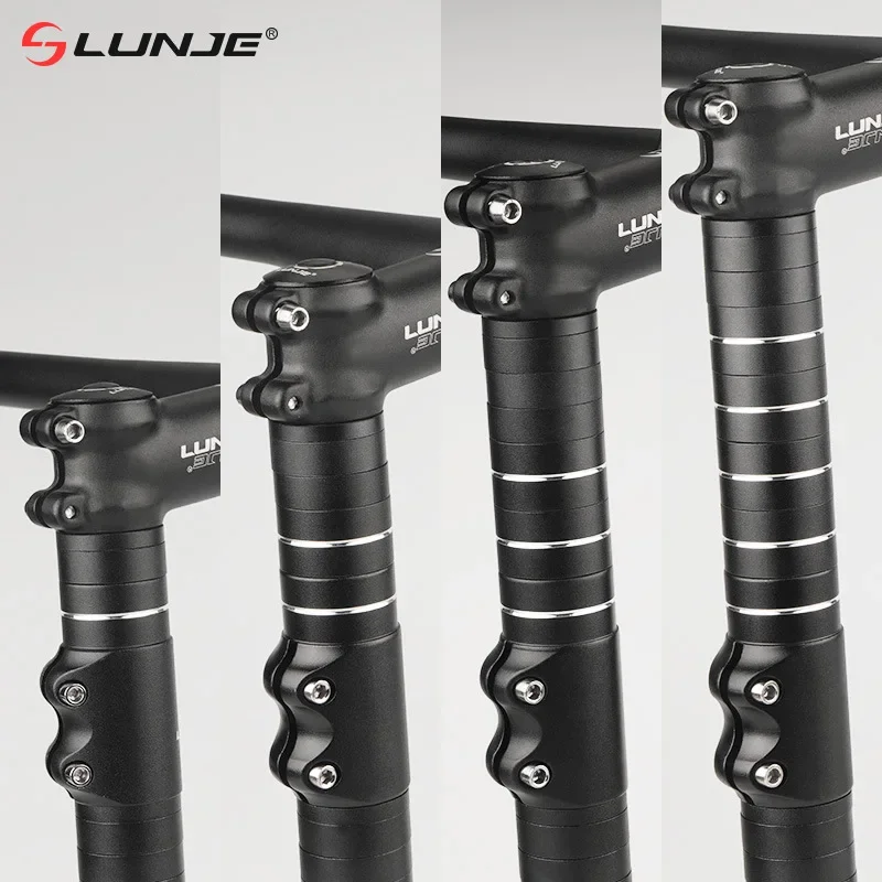 

LUNJE Mountain Bike Handlebar Riser - Front Fork Head Tube Extender for MTB Elevator Adjustment