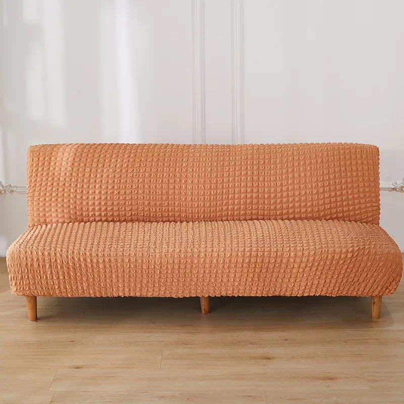 Armless Solid Foam Sofa Cover All Inclusive Elastic Couch Slipcover for Living Room Four Season Universal Dustroof Seat Cushion