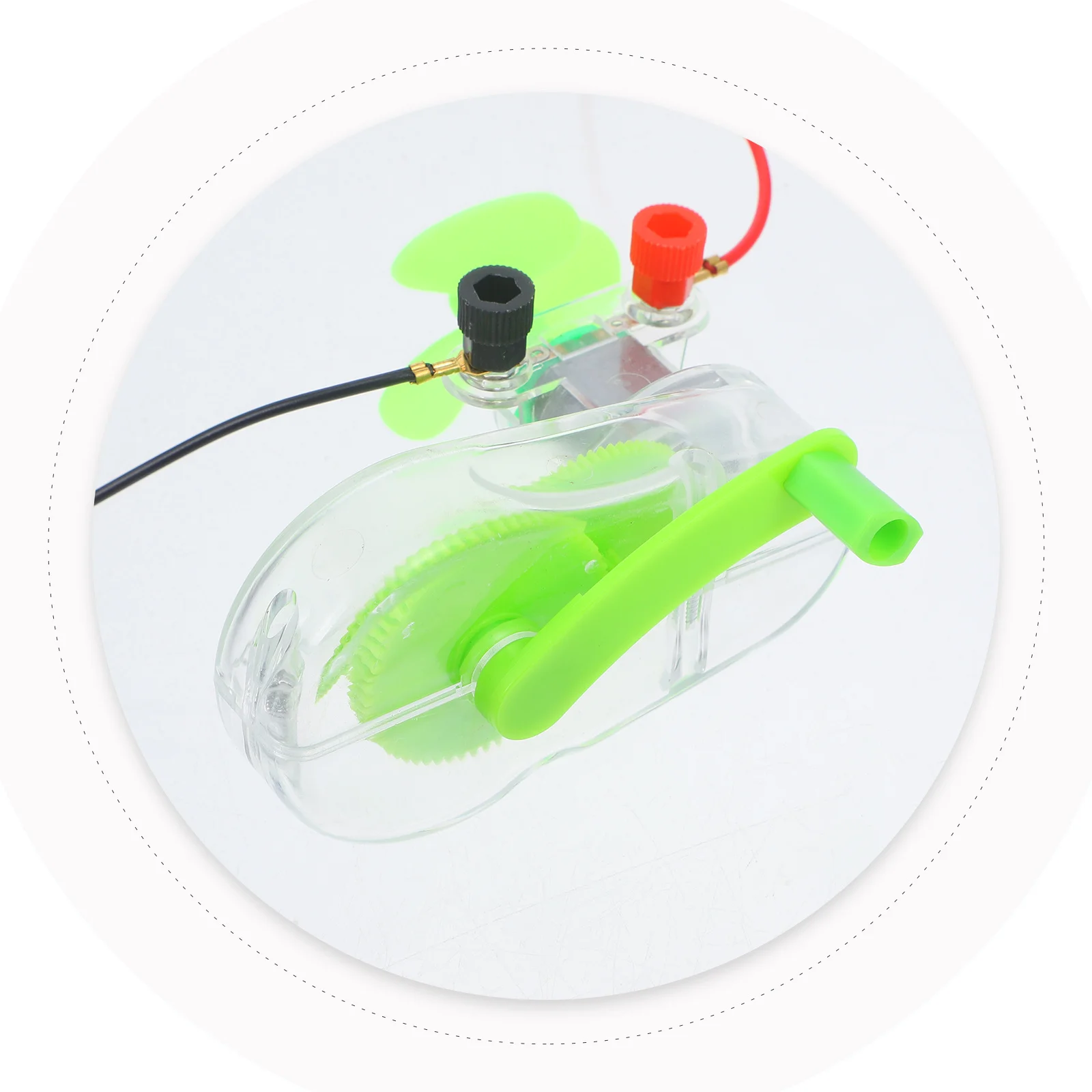 

1 set Teens Diy Handshake Electric Generator Science Educational Kit Plastic Copper Iron Manual Generator Portable Hand Crank
