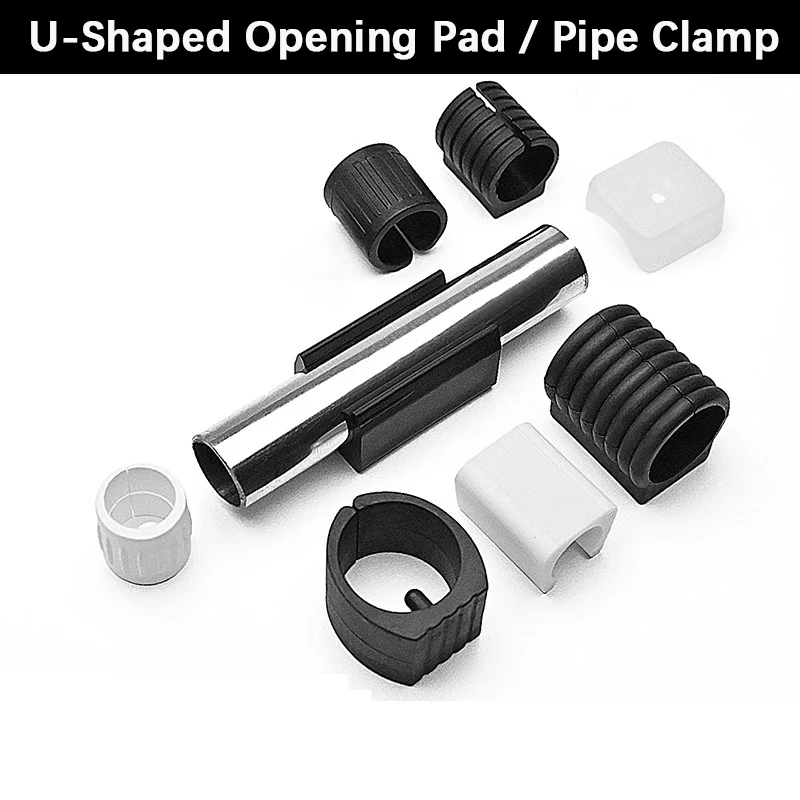 

20pcs U-shaped Pipe Clamp Opening Foot Pad Split Chair Leg Cover Plastic Anti-slip Round Tube Foot Sleeve for Stool Furniture