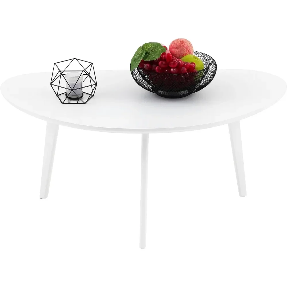 

A white oval suitable for small spaces, a simple modern dining table suitable for small apartments or living room corners,