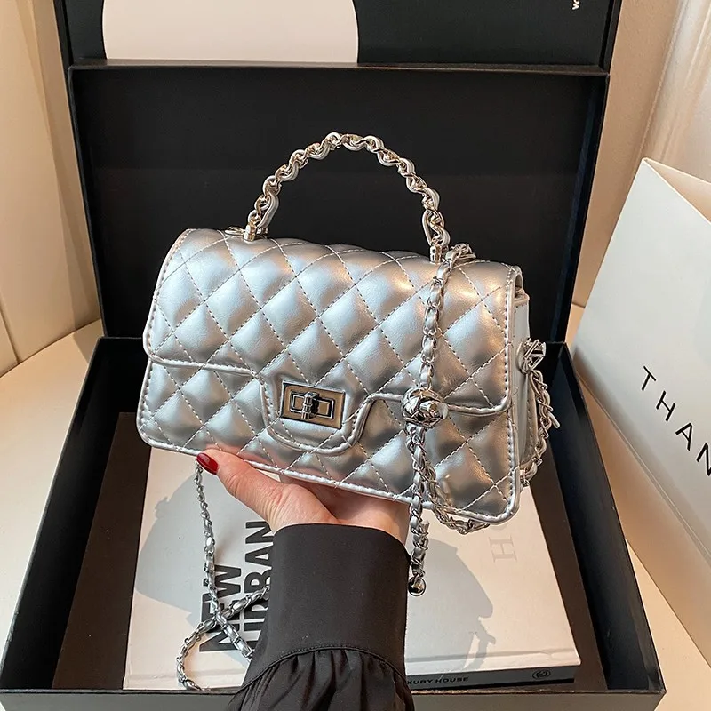 

2025 Chanel-Inspired Quilted Chain Bag - Luxury Small Square Shoulder Purse for Women