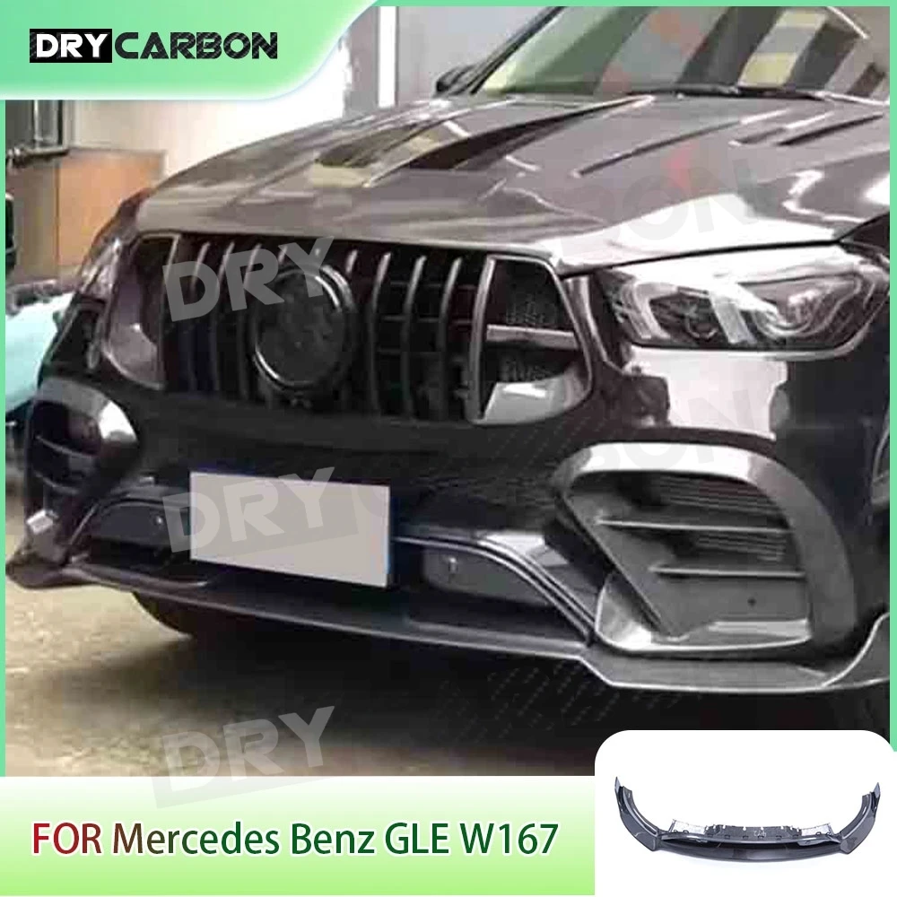 

For Benz GLE Class W167 GLE63 AMG SUV 2021-2023 Car Front Bumper Lip Spoiler Chin Body Kits Accessories