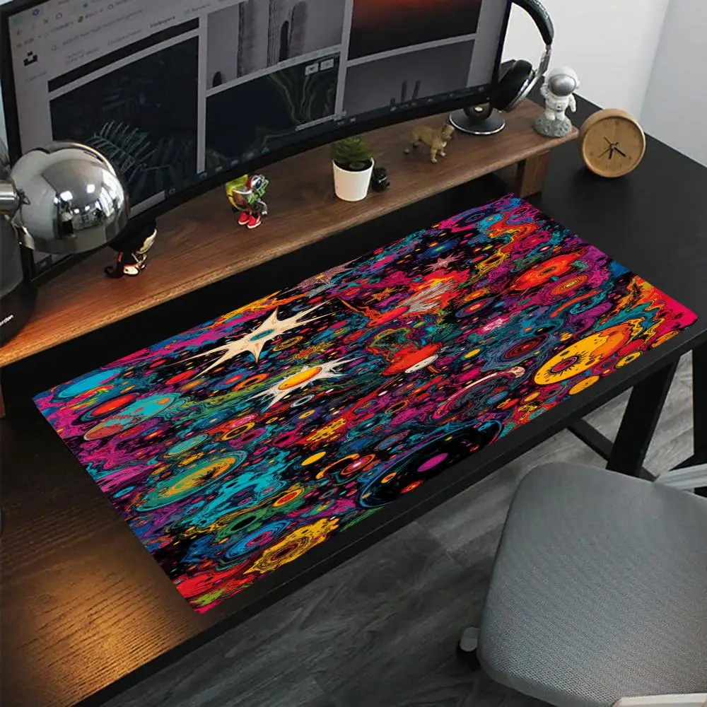 

Psychedelic Cosmic Art Mouse Pad, Trippy Space Galaxy Gaming Desk Mat, Large Non-Slip Mousepad for Hippie & Sci-Fi Enthusiasts