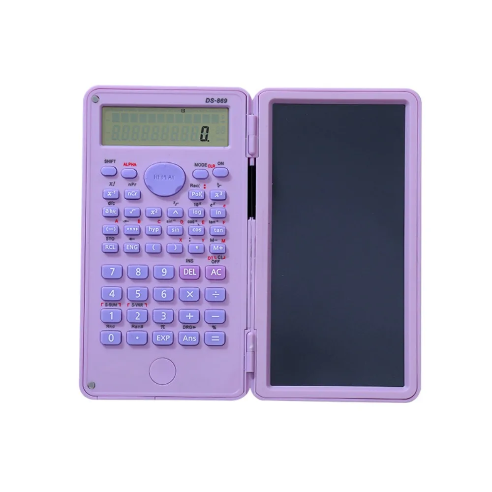 

2 IN 1 Scientific Calculator with LCD Notepad 12 Digits Portable Math Calculator Foldable Handwriting Board Students