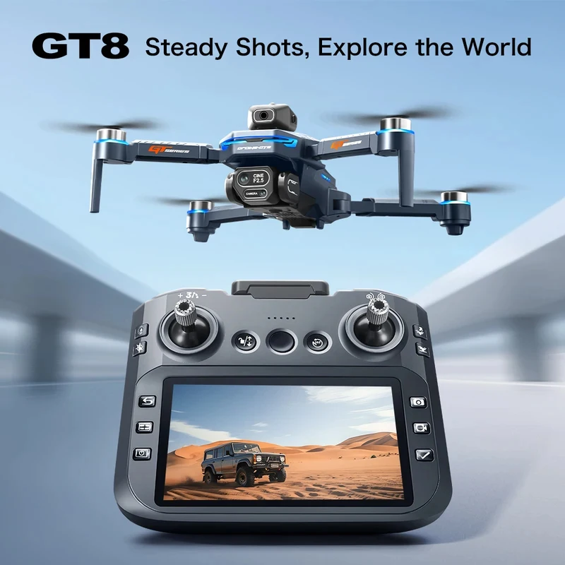 2026New GT8 Drone 8K Professional Dual Camera GPS FPV Brushless Motor Optical Flow Hovering Folding Quadcopter RC Dron Toys