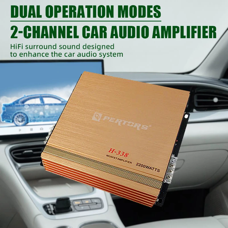 1PC 2200W 2 Channel Car Amplifier Short Circuit Protection Stereo Power Amp Audio Sub Woofer Interior Sound Amplifiers 12V