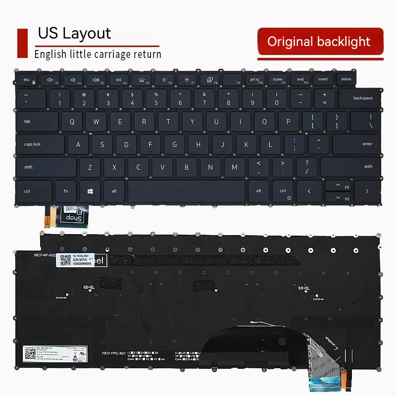 Imagem -02 - Teclado do Portátil para Dell Xps15 17 9500 9700 Precisão 5550 5750 Eua