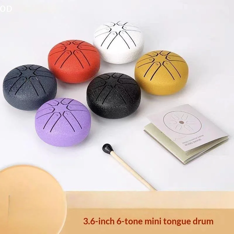 Mini Steel Tongue Drum 4 Inch 8 Notes Rain Drum Portable Percussion Instrument For Kids Adult Yoga Meditation Musical Gifts