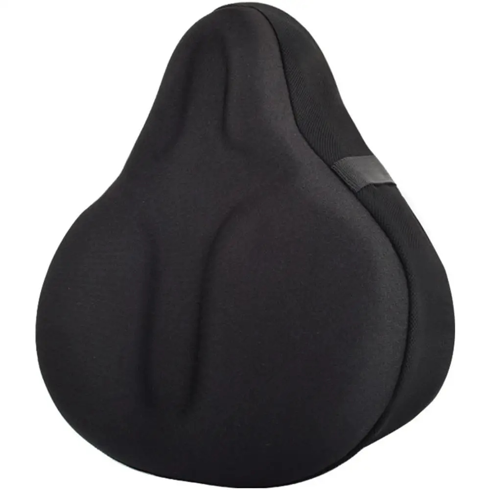 Silicone Bike Cover Padded Seat Cover Wide Bicycle Seat Breathable Fabric Comfortable Padding Memory Foam For Exercise Bikes