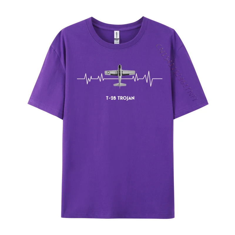 Trojan Heartbeat North American Pilot Ekg Airplane Brand New Mens T Shirt Cotton Tops Shirts Normal Tops Shirts Drop Shipping