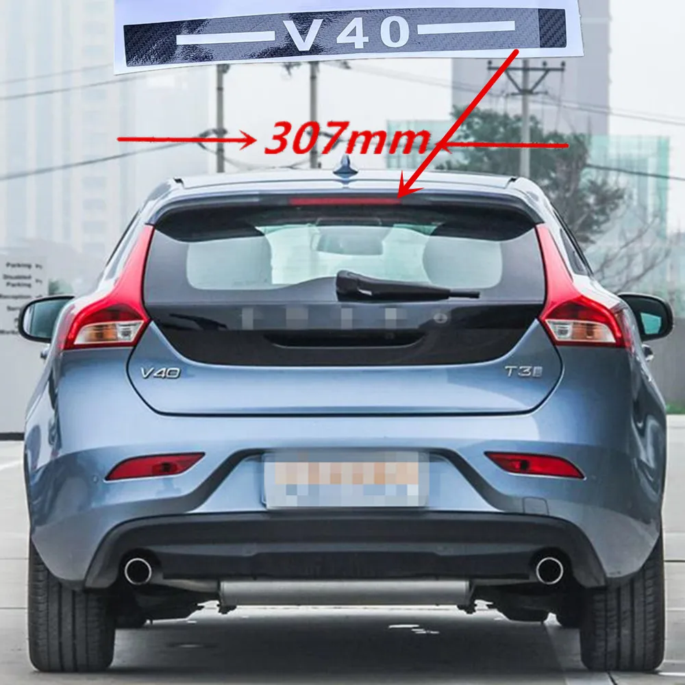 1PC Carbon Fiber Car Stickers Of High Mounted Stop Lamp High Brake Lights For Volvo V40 2013-2017 2018 Car-Styling Accessories