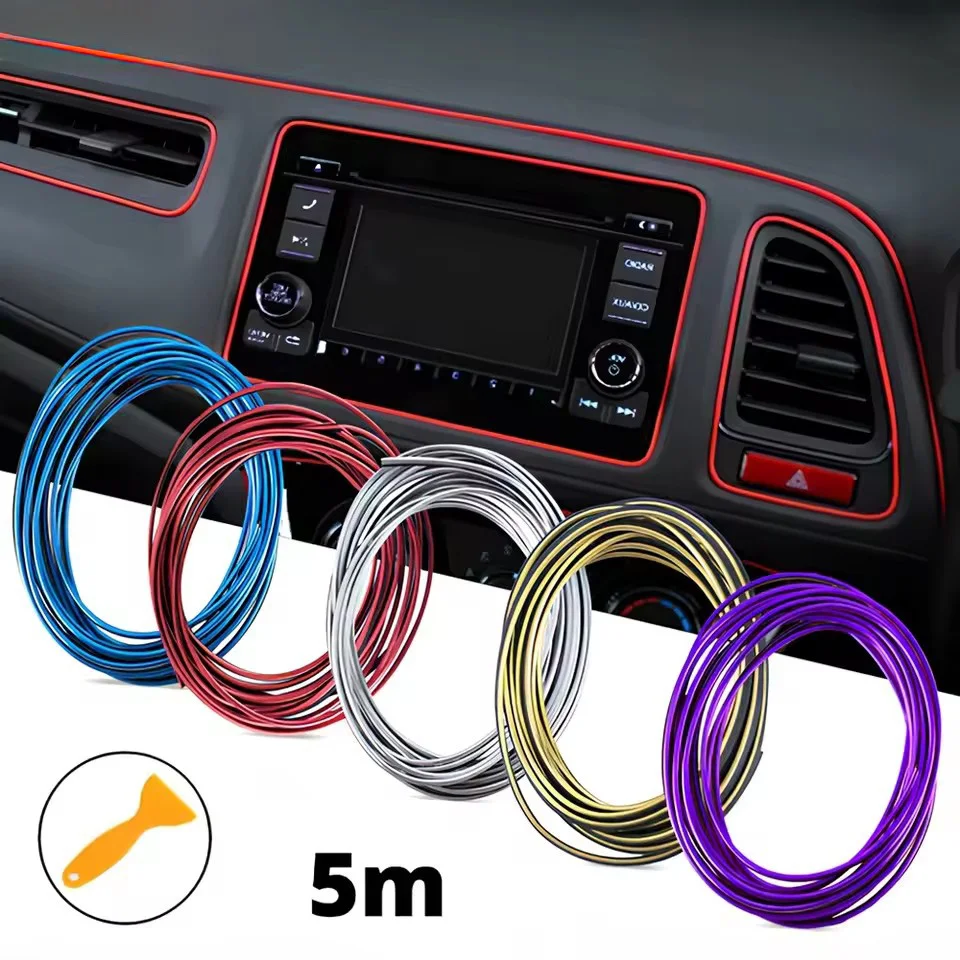 Interior decoration line interior modification dedicated door panel gap dashboard decorative bright strip 5 meters