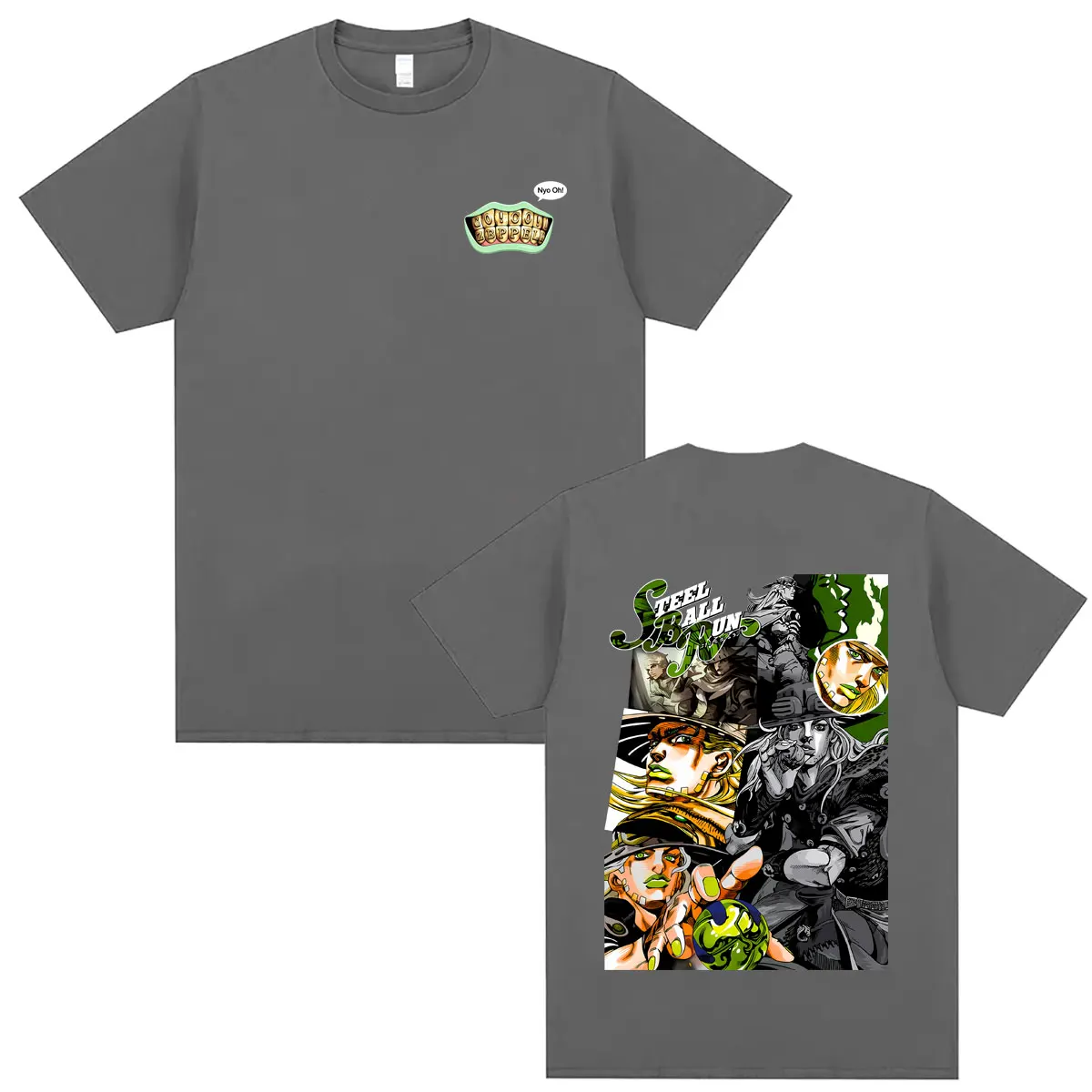 Anime Jojo Bizarre Adventure Steel Ball Run Gyro Zeppeli T-shirt Men Women Clothing Casual Vintage T Shirts Male Fashion Tshirt