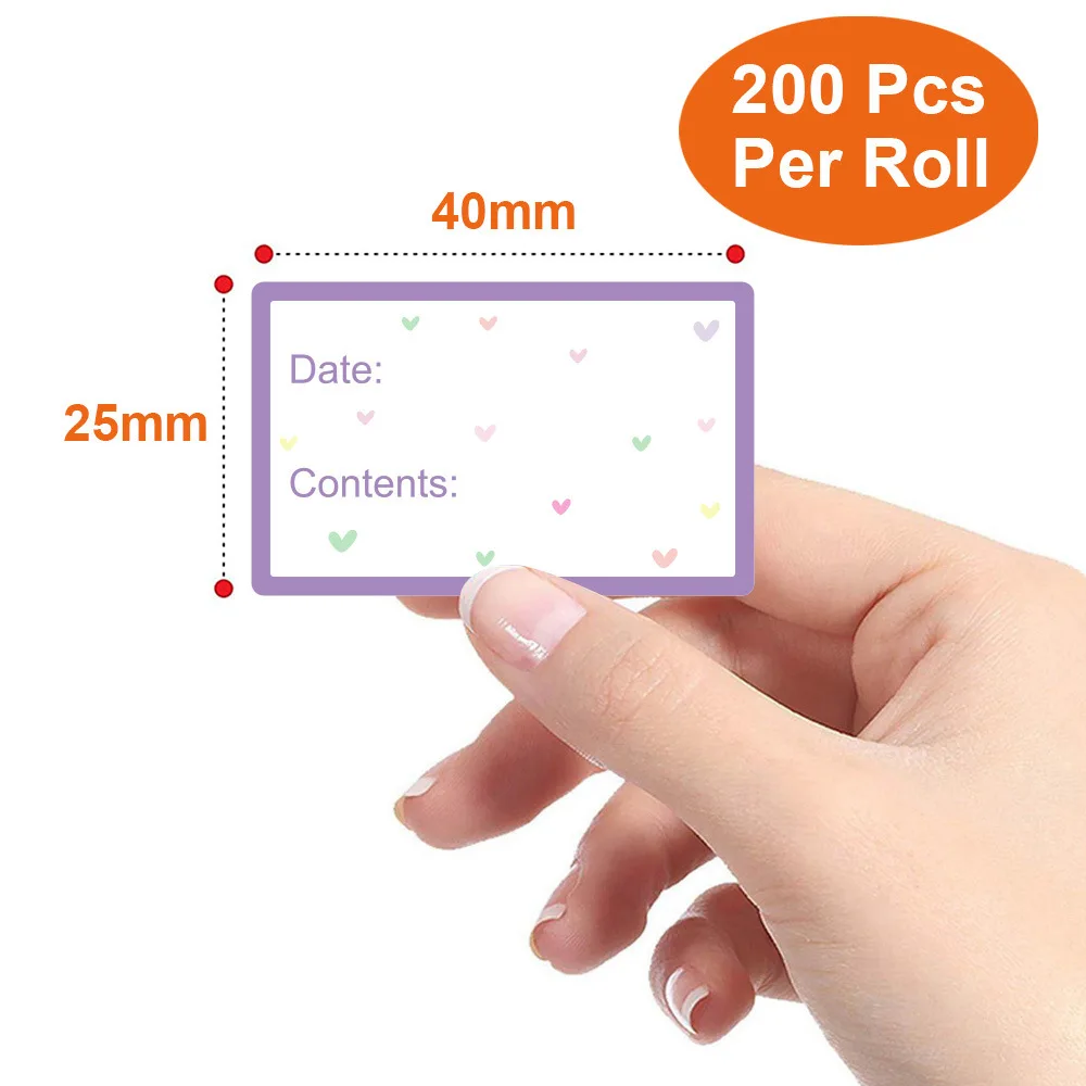 200pcs/roll Blank Date Labels Stickers 2.5*4CM Self-Adhesive Removable Freezer Food Jar Storage Paper Sticker for Home Mark Tags