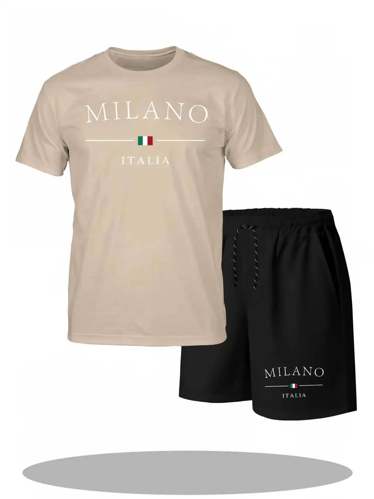 

Men's Tracksuit 2 Piece ​O-neck Short Sleeve Shirt Shorts Set Men's Running Suit Plus Size T shirts Man Clothing Summer T-shirt