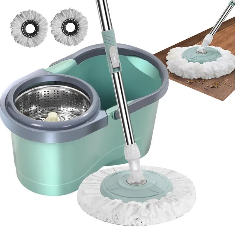 Spinning Mop and Bucket Set Household Cleaning Automatic Mop Labour-Saving Cleaning Mop with Wringer for Living Room Kitchen