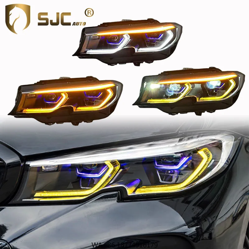 

Автозапчасти, фары для 3-й серии G20 2018-2022, желтый, белый, янтарный, трехцветный, DRL, фары Plug and Play