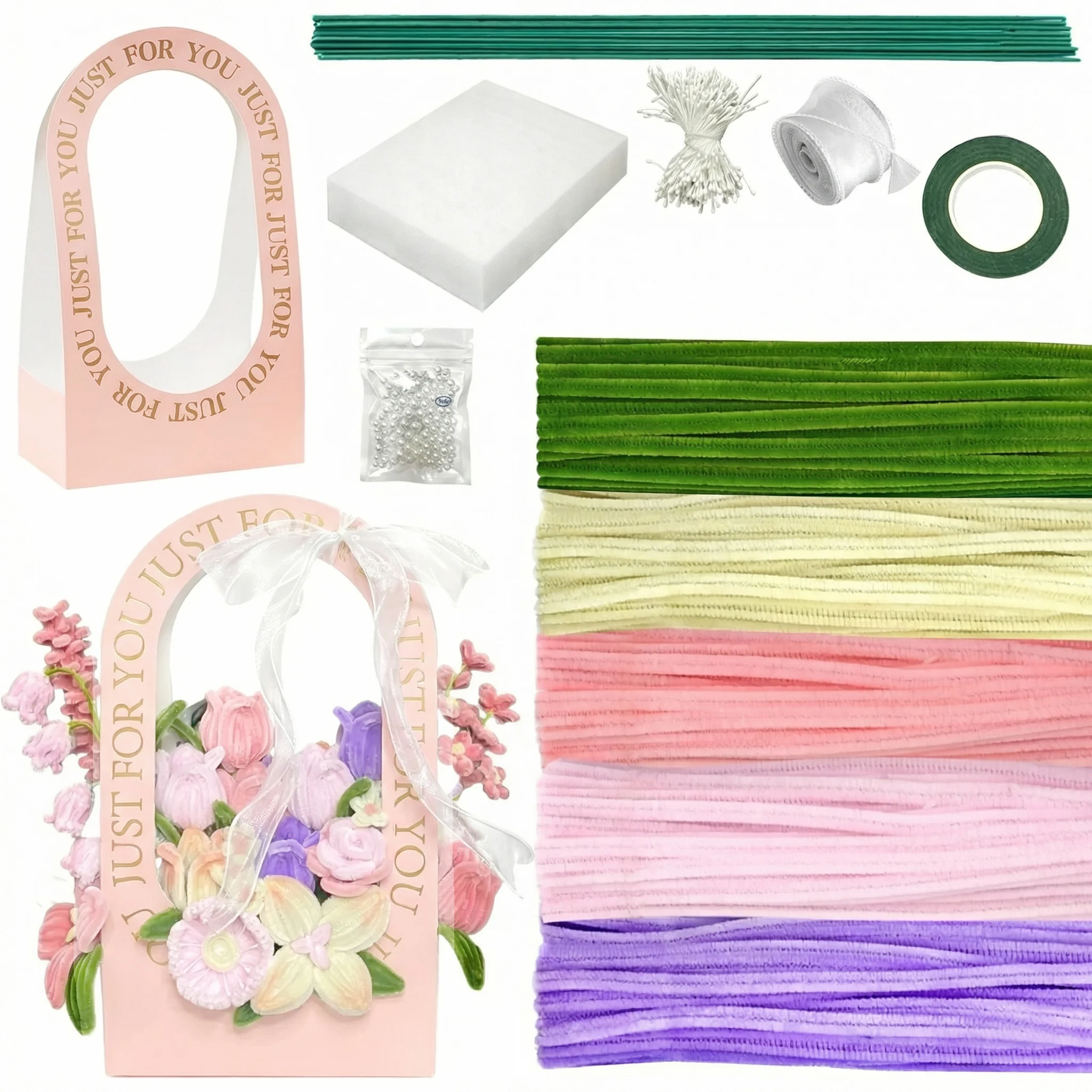 

475 Pcs Pipe Cleaners Craft Kit for Flower Making, Perfect for Arts, Handmade Gifts & Decorations Mother's Day Gift